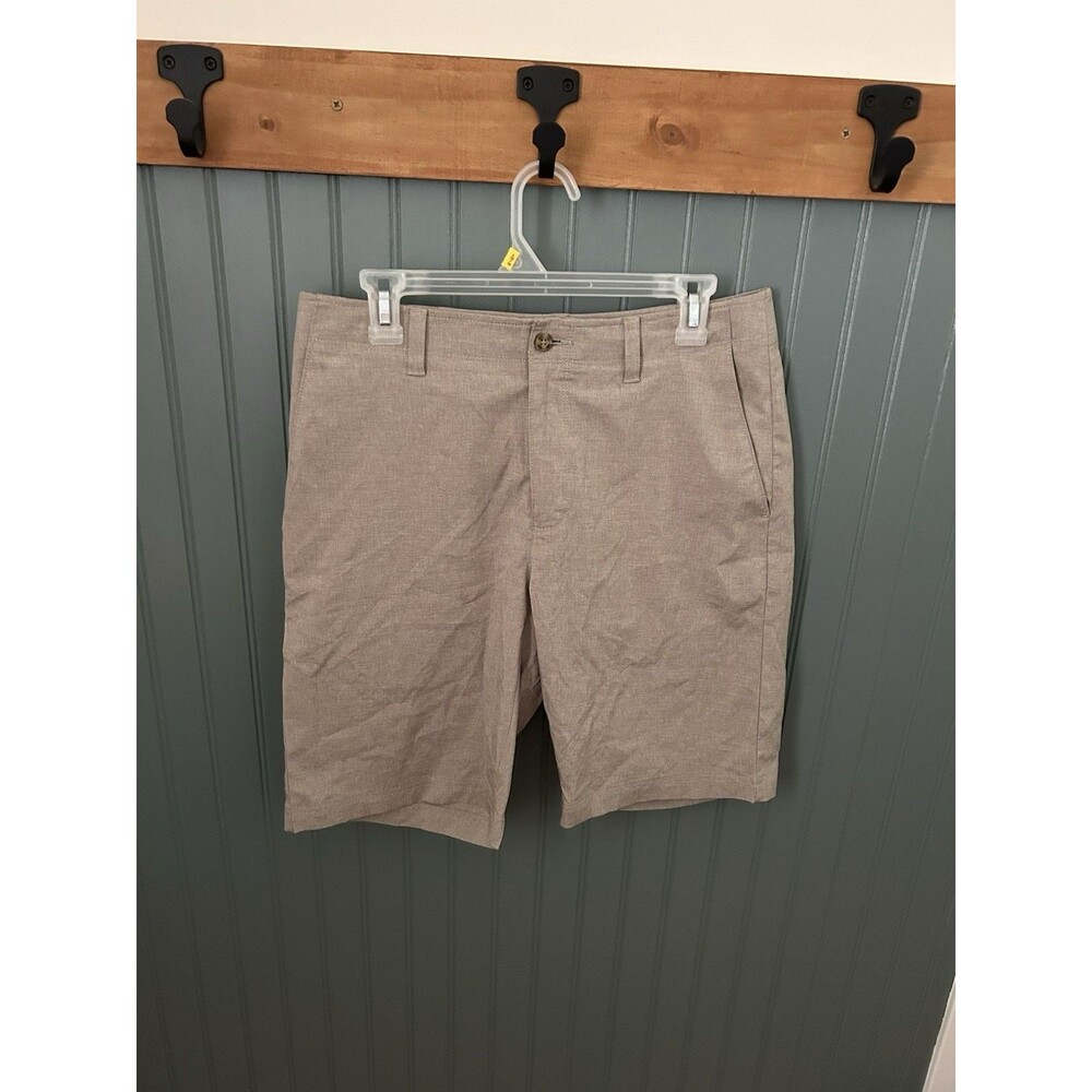 Pga Tour Men's 32 Classic‎ Fit Stretch Performance Shorts In Khaki Heather
